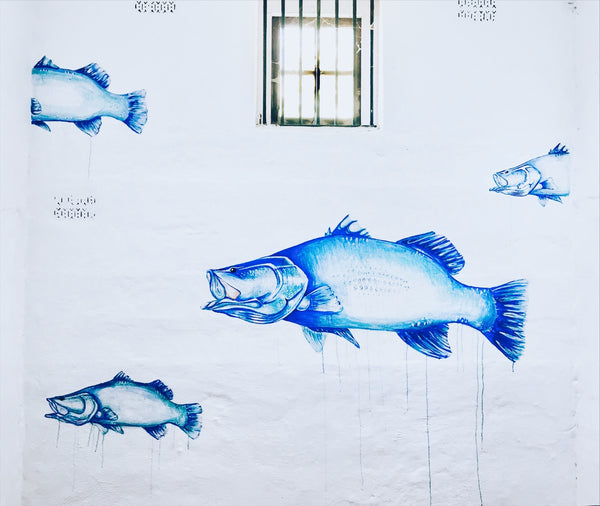 The Lock Up Cafe - Blue Barra Mural